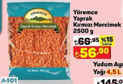 YÖREMCE YAPRAK KIRMIZI MERCİMEK